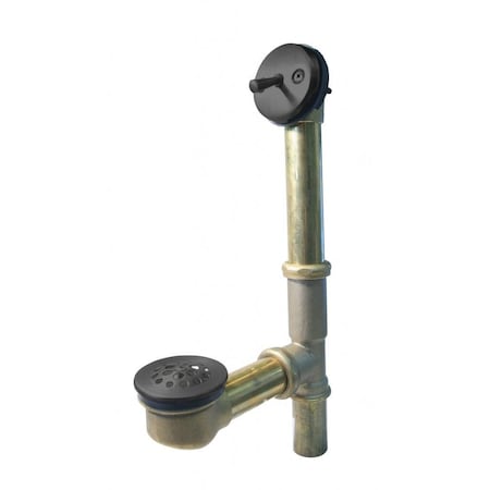 Westbrass Beehive Grid Bath Waste, 14" Make-Up, 20 Ga. Tubing in Powdercoated Flat Black D323-20G-62(79220-62)